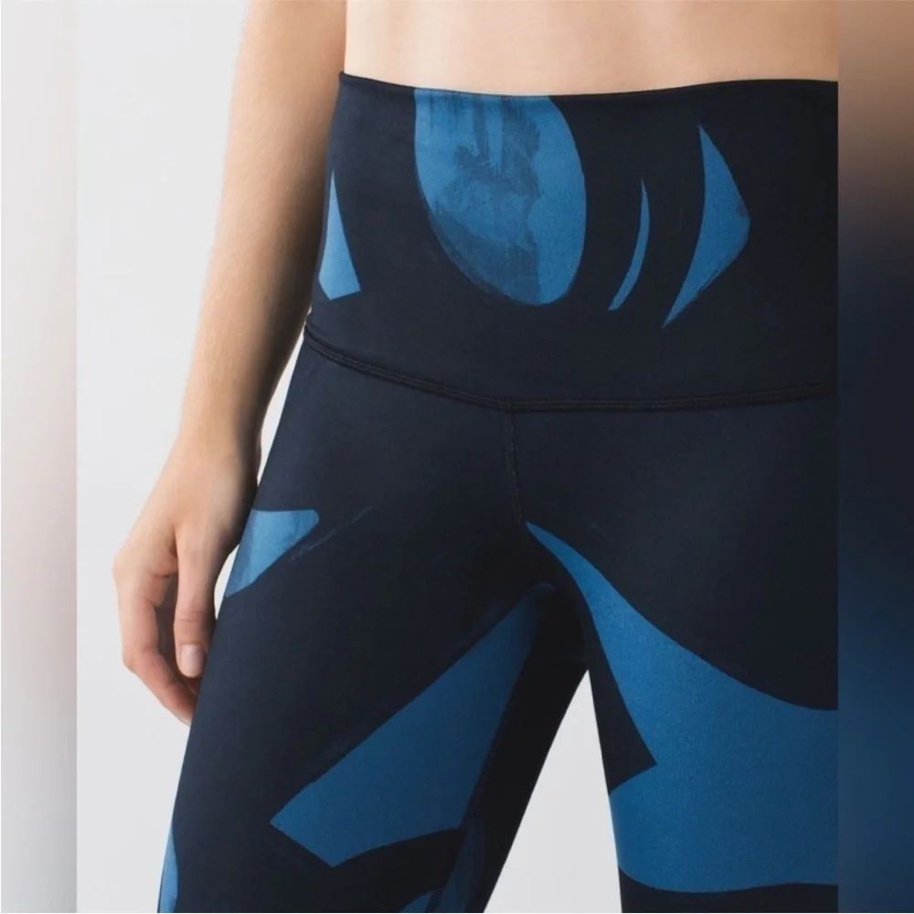 Lululemon Wunder Under Pant *Full-On Luon Back Spin‎ Stroke Poseidon Black